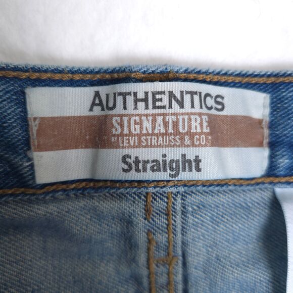 Authentics Signature by Levi Jeans Mens 40x30 Blue Denim Straight Classic Casual - Picture 5 of 11